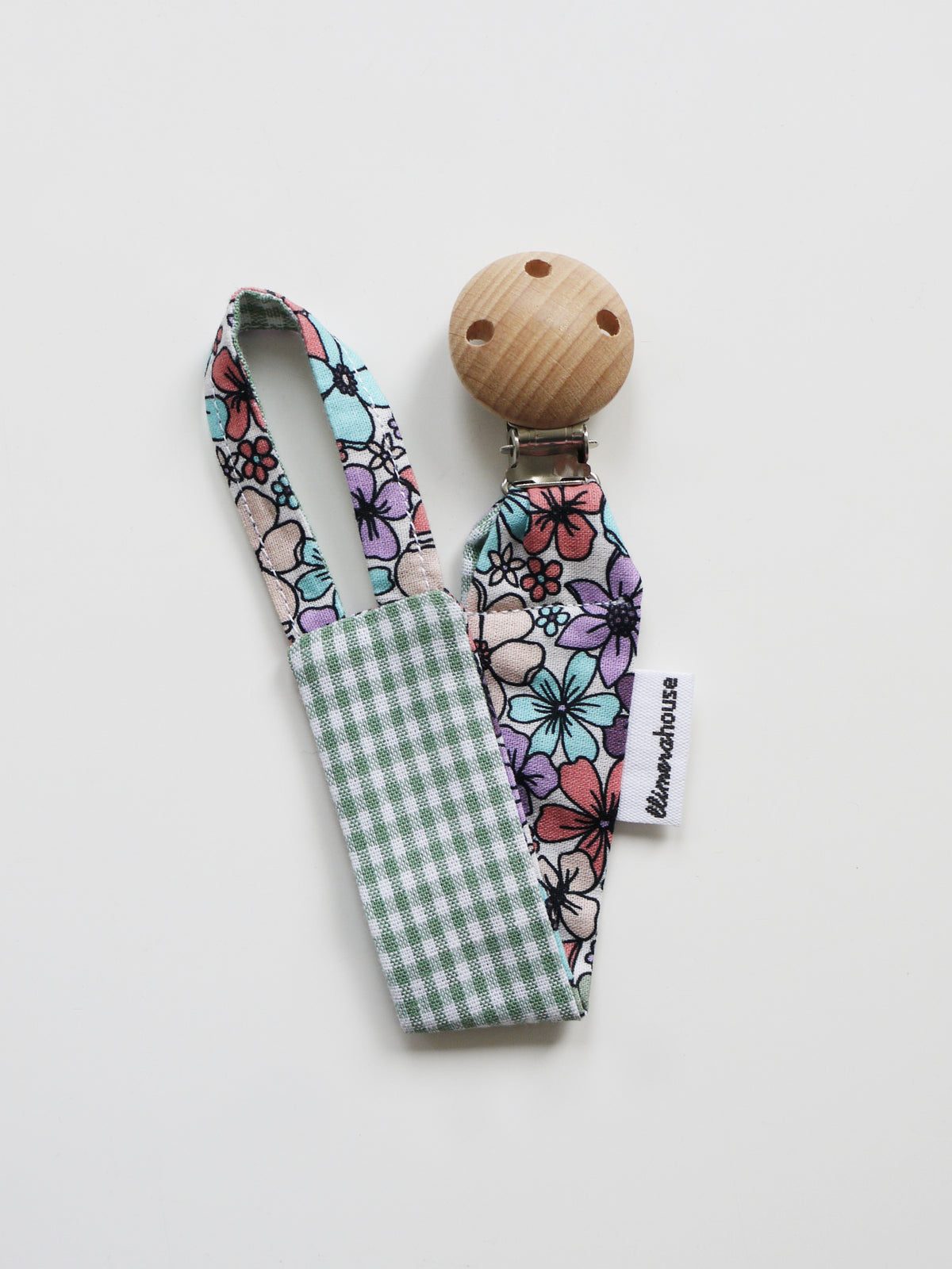 Pacifier Clip - Green Gingham