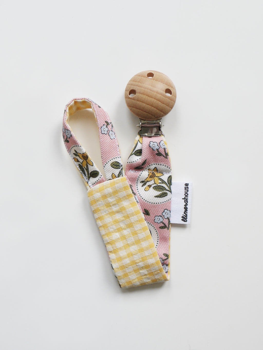 Pacifier Clip - Yellow Gingham