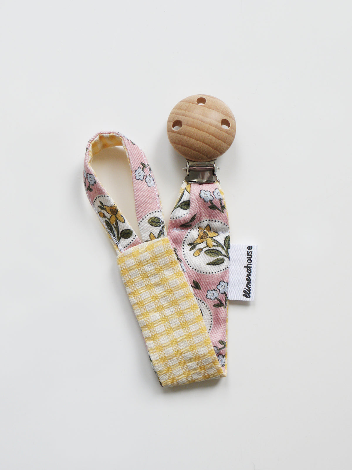 Pacifier Clip - Yellow Gingham