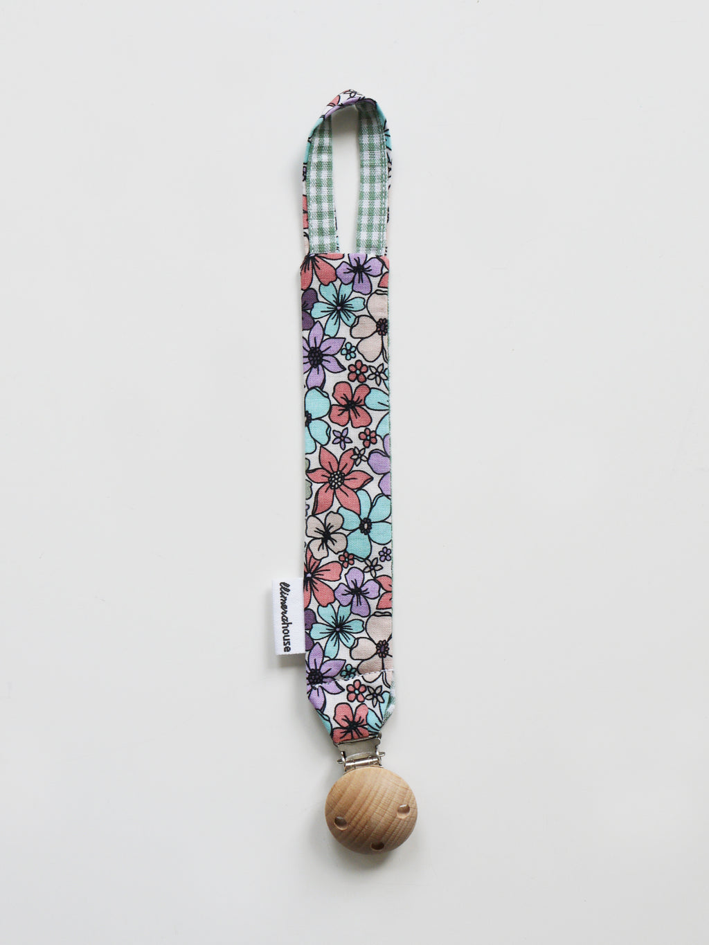 Pacifier Clip - Green Gingham