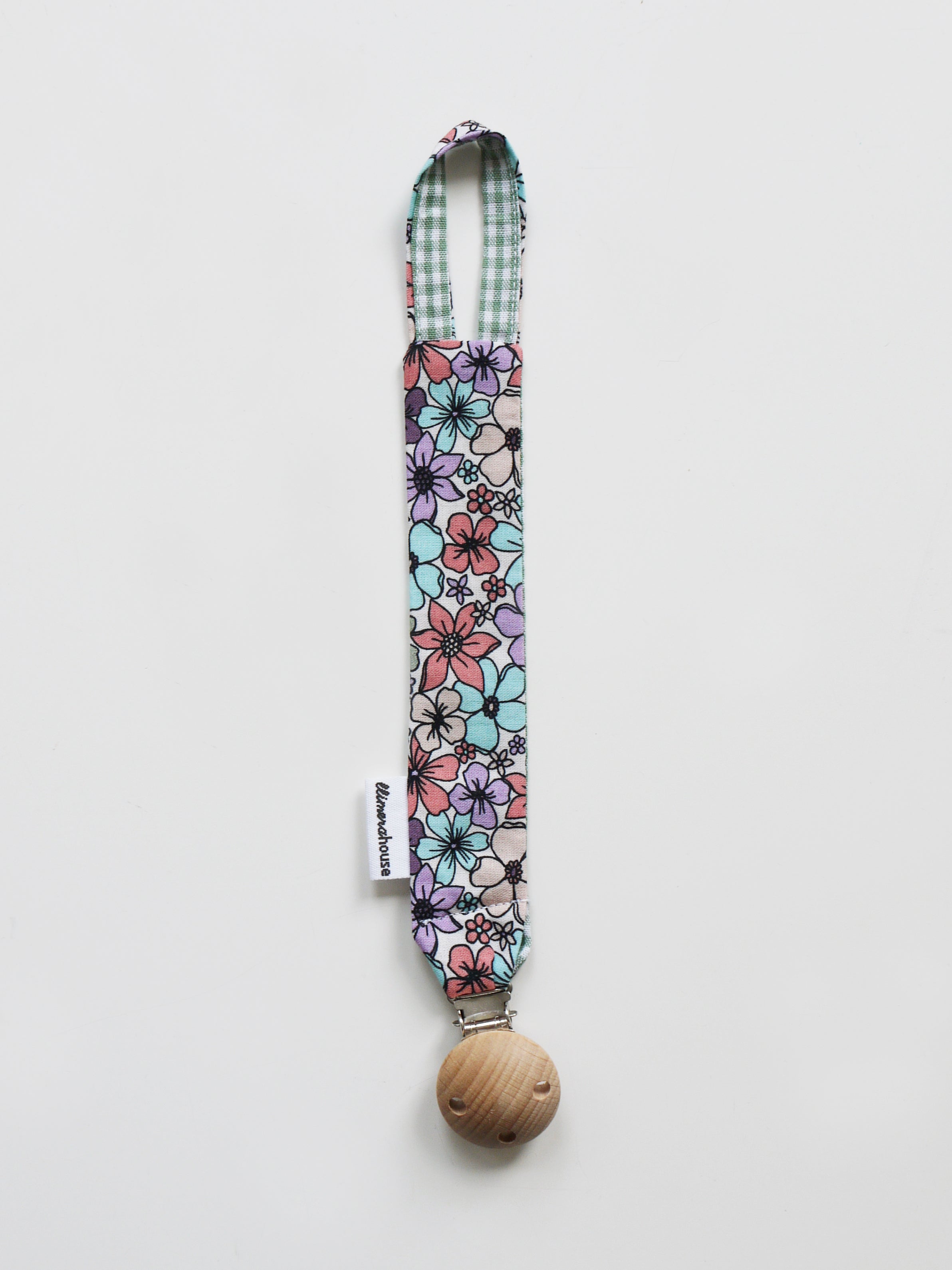 Pacifier Clip - Green Gingham